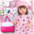Bebê Reborn Boneca Realista Silicone Original Pode Dar Banho Menina Vestido e Bolsa de Maternidade