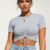 Blusa Cropped Tricot Com Detalhe Frontal Linha Premium Fashion Blogueirinha