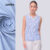 Lovito Blusa Social Listrada com Gola Contrastante de Renda Feminina LB631BRL661