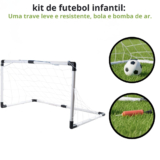 Kit Golzinho Futebol Infantil Rede Dobrável Com Bola e Bombinha Brinquedo Esportivo