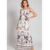 Vestido Longo Com Costas U Estampa Tropical Tecido Premium Elegante