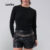 Lovito Blusa de Tricot Preta Feminina Manga Longa Básica LB399BRL428
