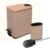 Lixeira Retangular com Pedal e Tampa de Bambu 5L e Escova Sanitaria – Lyor