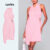 Lovito Vestido Rosa Assimetrico Curto Moda Elegante Fivela Transpasse Liso com Cinto Feminino LB962BRL992