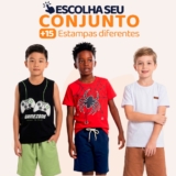 Conjunto Infantil Masculino Menino Verão Manga Curta Tamanho 2 ao 10 L03