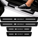 Soleira Da Porta Compatível Linha Chevrolet Fibra De Carbono