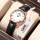 OPK Relógio Feminino Pulseira à Prova D’água, Luminoso, Luxo Orient, Muito Elegante – Preto 8613