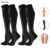 Jcolour Kit 2 pares Meias de Compressão para Futebol Ciclismo Esportes Unissex Prevenção de Varizes