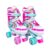 Patins Infantil Unicórnio 4 Rodas Quad Roller Ajustável Led Tamanho 38 a 41