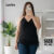 Lovito Blusa Sexy Plus Size Lisa Franzido Lateral Feminina LB1034BRL1064