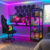 Escrivaninha Gamer Industrial com Prateleiras – Mesa para Computador Home Office Estudo e Trabalho