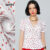 Lovito Blusa Manga Curta  Franzida Laços Com Estampa Morango Moda BLB1402BRL1432