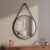 Espelho Redondo do Pinterest Moderno para Banheiro Sala Moldura Couro Ecológico – Mod. Adnet 60cm