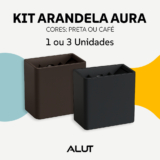 Kit 1 ou 3  Arandela Led Aura 4w 3000k Branco Quente 110v/220v Ip65 a prova d’água Preto ou Café Alut By Avant