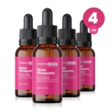 Kit 4 Sérum Facial Rosa Mosqueta 30ml Hidratação Renovação e Clareamento da Pele Dermachem