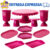 Kit Nova Boleira Cake Renda 22 + 2 Vasos Grego + 2 MiniSlim + 2 Mini Sextv + 2 Bandj Pérola + 2 Bandj 20x13cm