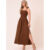 Vestido Longo Feminino de Alça com Lastex Elegante Moda Evangélica Casual Verão