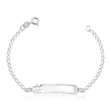 Pulseira plaquinha infantil Coroa – Prata 925