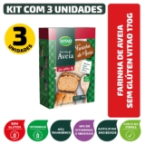Kit Farinha De Aveia Sem Glúten Vitao 170G – 3 Unidades
