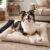Cama Pet Animais Para Cachorro Ou Gato Premium 62cm X 55 Cm Colchonete Pet Dois Lados Preto/Colorido