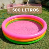 Piscina Multiuso Inflável Infantil 500 Litros 160cmx34cm – Fundo Rosa – PVC Resistente com Selo Inmetro – QUEEN SHOP
