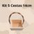 Kit com 5 Cestas Madeira Trapézio 14cm com Alça Trançada- Pascoa, Dia das Mães, Natal, Presente
