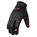 LUVA MOTO MOTOQUEIRA MOTOCICLISTA PILOTA SHIVER ROCKET FEMININA PRETO e ROSA PROTEÇÃO RACING SPEED CANO BAIXO