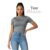 Baby Tee Feminina Blusa Slim Fit Manga Curta Blusa de Compressão Várias Cores Proteção UV Academia