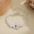 Pulseira De Zircão De Mau Olhado De Prata De 1 Peça Para Mulheres