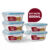 Kit 5 ou 10 Potes Vidro Hermético 600ml Quadrado Premium Marmita Fitness
