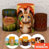 Trio Capa Cilindro Diversos Modelos Pegue e Monte Decoração de Festa 3D Em Tecido Sublimado