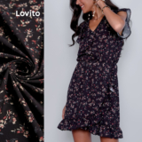 Lovito Vestido Feminino Transpassado Romântico Estampa Floral BRDRB1335BRL1365
