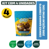 Kit Cookies Banana Coberto Zero Açúcar Vitao 120G – 4 Unidades