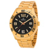 Relógio Analógico Masculino Champion Dourado Social Original Resistente à Água Garantia 1 Ano