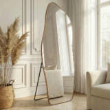 Espelho Lopazzi Orgânico Corpo Inteiro 150×60 Com Suporte de Chão Moldura Alumínio Quarto Sala Decorativo