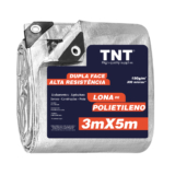 Tnt Lona Prata 3M X 5M – Extra Forte 300 Micras Com Ilhós