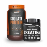 Kit Whey Protein Isolado Zero Lactose New Millen + Creatina Pura 150g DarkMoon