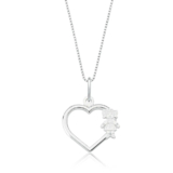 Colar Feminino de Prata 925 Coração Filhos