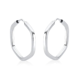 Brinco argola prata 925 hexagono 18mm