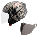 Capacete Aberto New Liberty Three Jesus Cristo Pro Tork Com Viseira Fumê