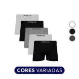 Kit 5 Cueca Boxer Masculina Microfibra Polo Star Sortida