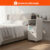 Mesa de Cabeceira Branca 2 Gavetas 30cm MDF com Rodinhas Vai Montada FL Decor