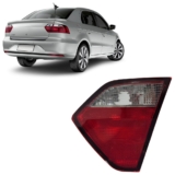 Lanterna Traseira Voyage G6 2013 2014 2015 2016 Bicolor Porta Malas Carcaça Preta Lente Estriada