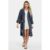 Kimono Feminino Alongado Listrado Algodão Poliéster Casual Sofisticado Leve Fluido