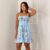 Vestido Curto Feminino Alcinha Crepe Santorine Lastex Estampado Verão