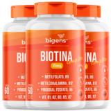 Kit 3x Biotina Complex Bigens 60 Cápsulas – Vitaminas para Cabelo, Pele e Unhas