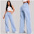 Calça Wide Leg Jeans Marmorizada Premium Levanta Bumbum Cintura Alta Perna Larga Calça Pantalona