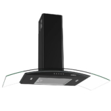 Coifa Parede Nardelli Vidro Curvo Clean 90cm Preta 220V 46010190-03