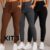 Kit 3 Calça Feminina Plus Size Joguer }Pantalona Extra Grande Roupas Gordinhas Montaria Fler Skinny Leg Jeans Cós Alto