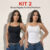 kit 2 Blusa Regata Alcinha Tube Verão Básica Casual com forro Suplex Poliamida